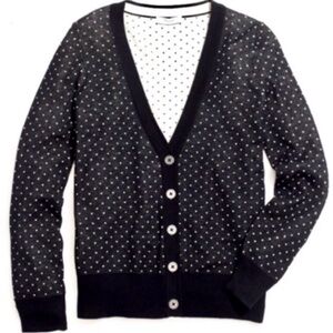Madewell Pindot Black and White Dot Cardigan
